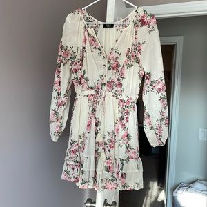 Vici floral print ruffle mini dress